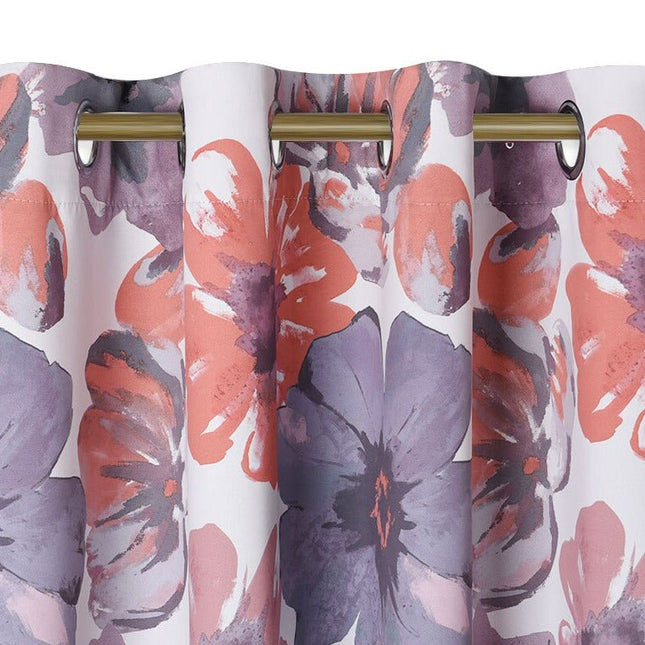 Cortina de flores estampado acuarela