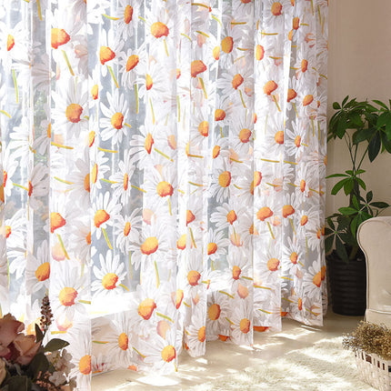 Visillo estampado con flores de margaritas