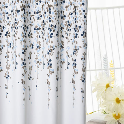 Cortina exterior con estampado floral azul