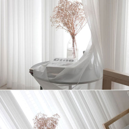 Cortina Visillo Blanco Tela Ligera