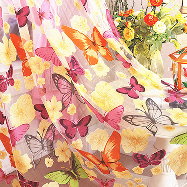 Visillo infantil con estampado de mariposas