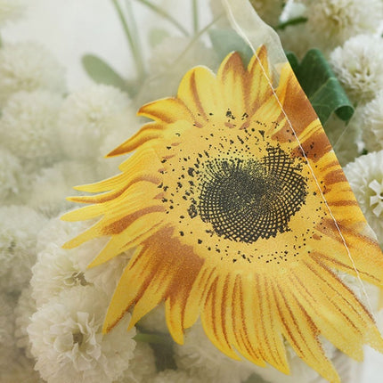 Visillo translúcido con estampado girasoles