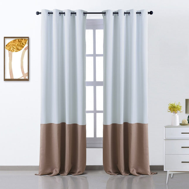 Cortina opaca bicolor para salón moderno