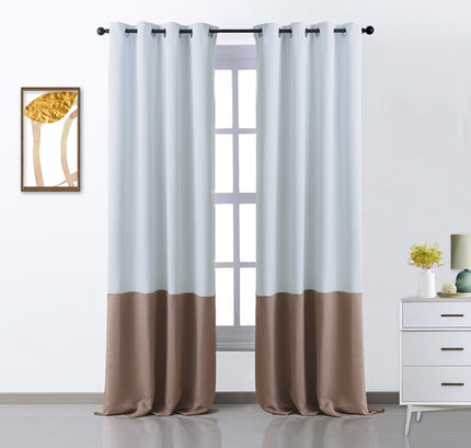 Cortina opaca bicolor para salón moderno