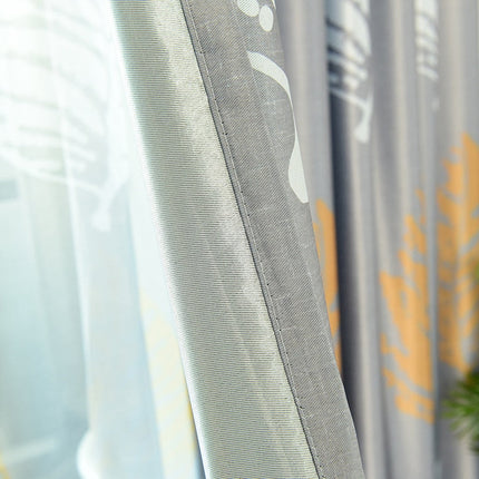 Cortina moderna con estampado de hoja