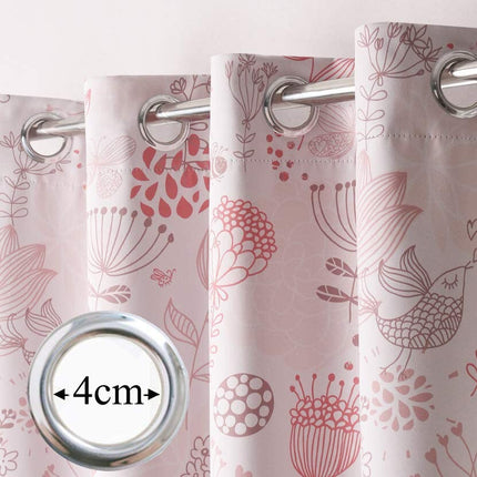 Cortina con estampado floral para salón