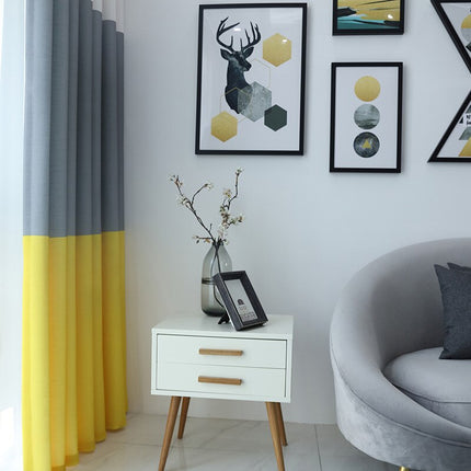 Cortina moderna de dos colores