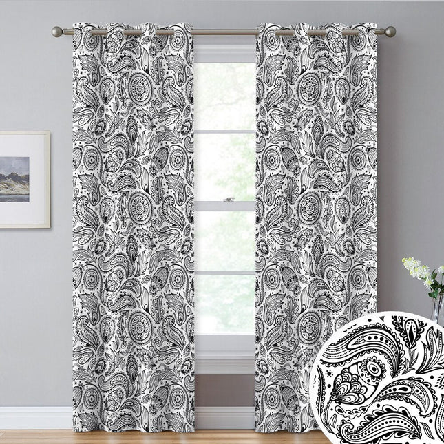 Cortina con estampado de cachemira