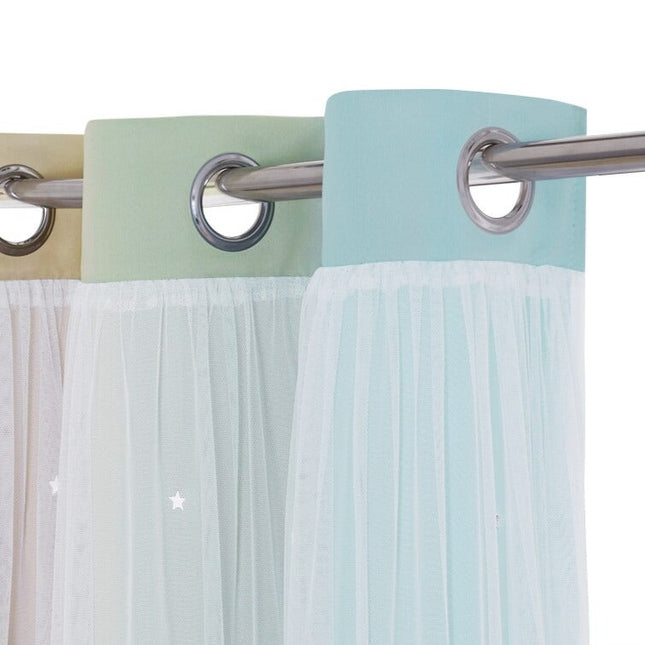 Cortina opaca con visillo de estrellas