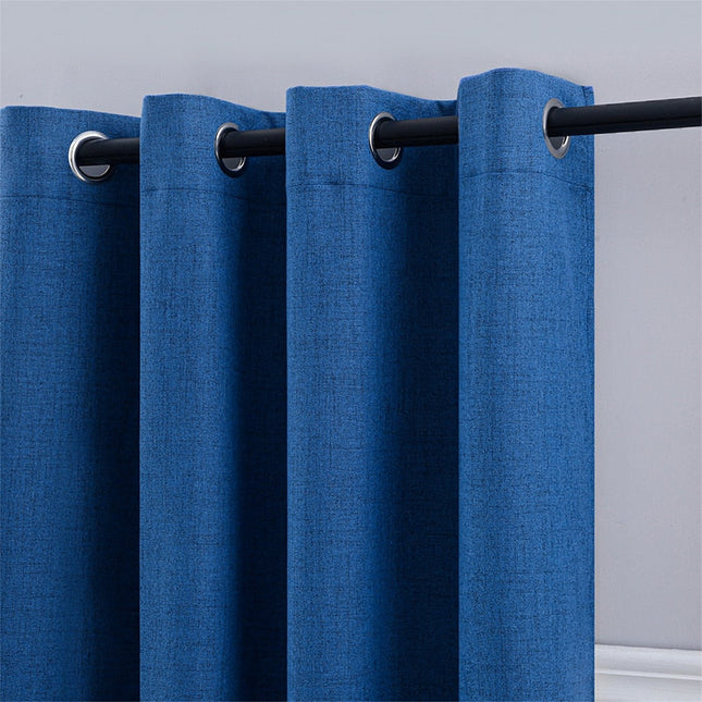Cortina opaca azul real efecto lino