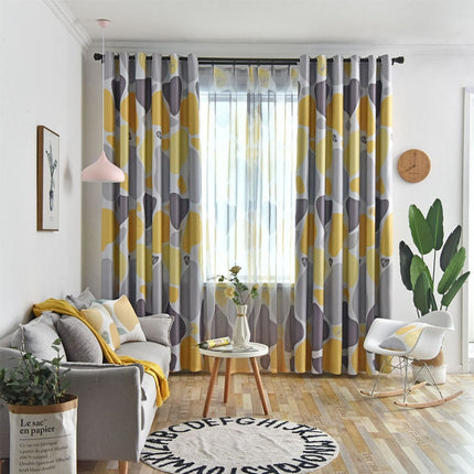 Cortina opaca con estampado abstracto