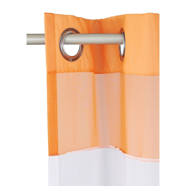 Cortina de cocina con ojales azules