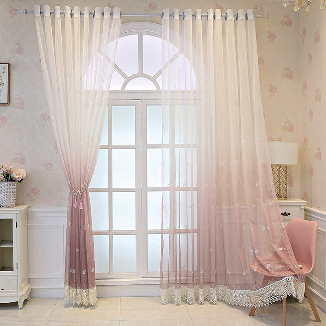 Visillo Translúcido Elegante con Flecos
