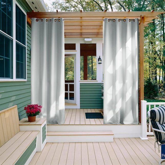 Cortina exterior para terraza con ojales