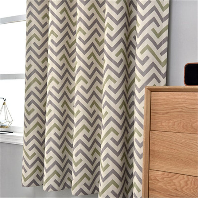 Cortina moderna con estampado de chevron