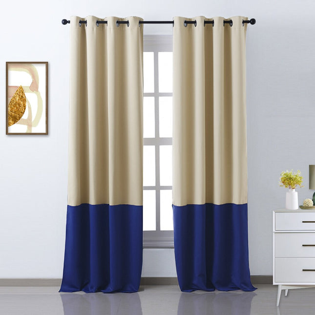 Cortina opaca bicolor para salón moderno