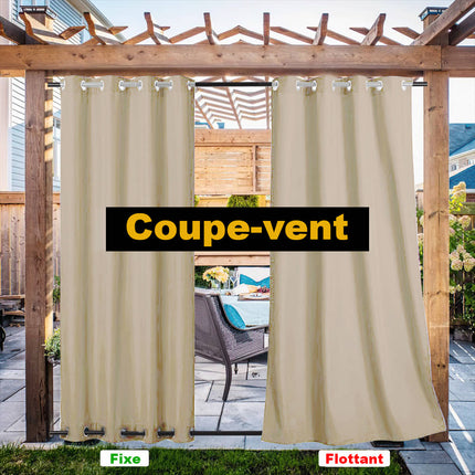 Cortina de pérgola impermeable color beige