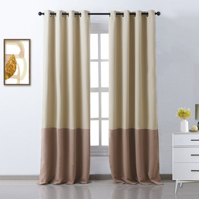 Cortina opaca bicolor para salón moderno