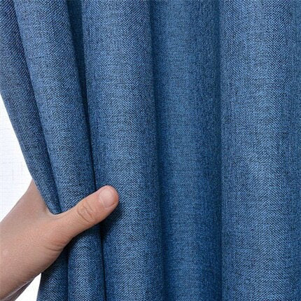 Cortina decorativa para salón color azul