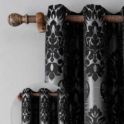 Cortina de salón con estampado damasco