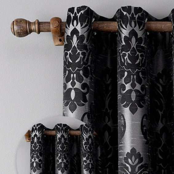 Cortina de salón con estampado damasco