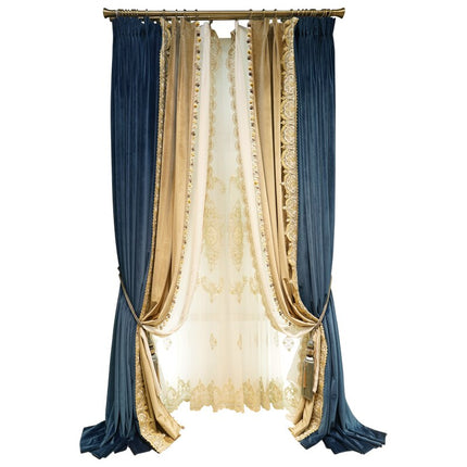 Visillo bordado para salón estilo clásico