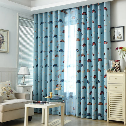 Cortina Opaca Infantil Azul Coches