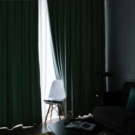 Cortina opaca texturizada color verde agua