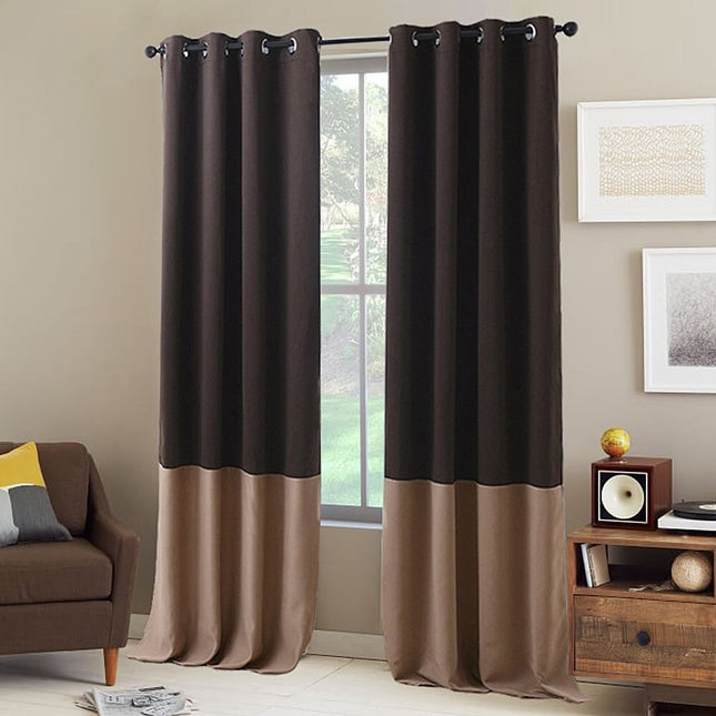 Cortina opaca bicolor para salón moderno