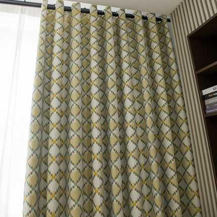 Cortina Estampada con Motivos Geométricos Nórdicos