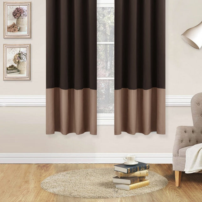 Cortina opaca bicolor para salón moderno