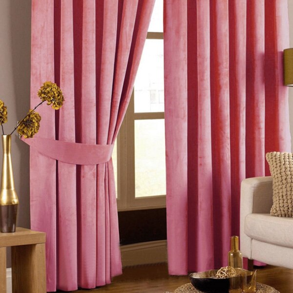 Cortina Opaca de Terciopelo Rosa