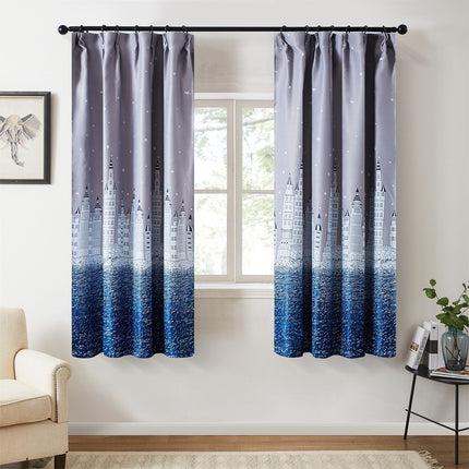 Cortina opaca infantil con diseño castillo