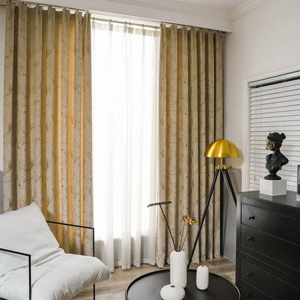 Cortina opaca con estampado mármol dorado