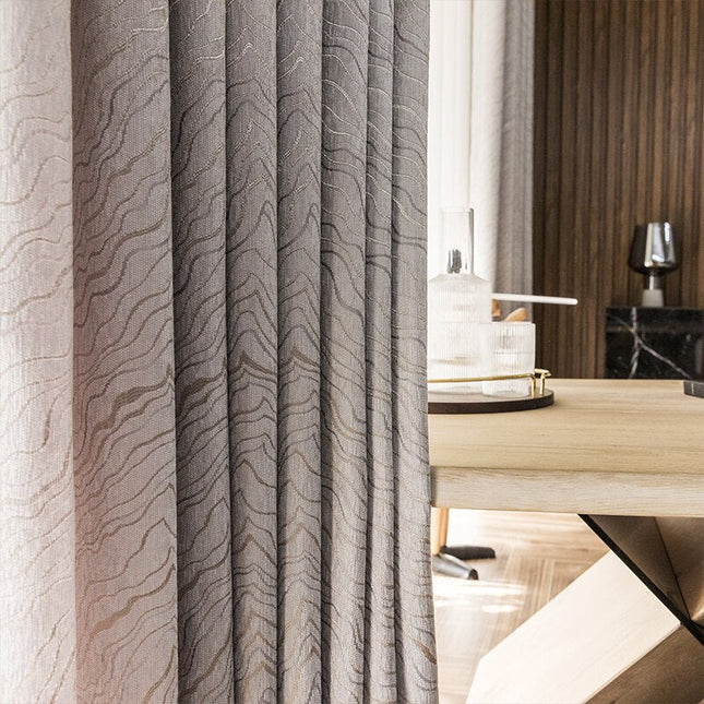 Cortina opaca gris para salón moderno