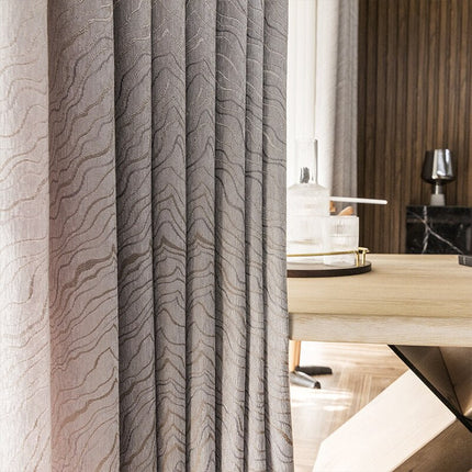 Cortina opaca gris para salón moderno