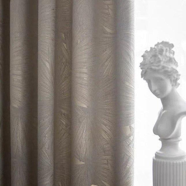 Cortina Opaca Jacquard con Hojas Tonales