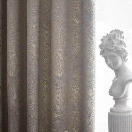 Cortina Opaca Jacquard con Hojas Tonales