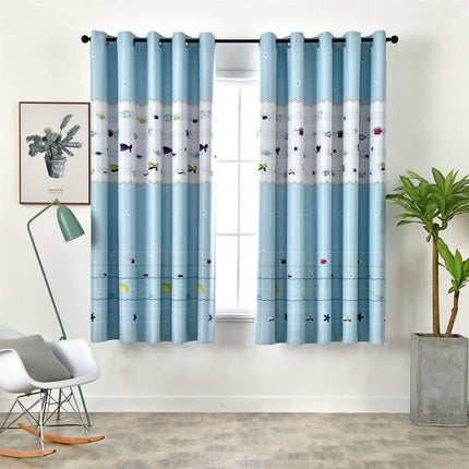 Cortina infantil con estampado del mar