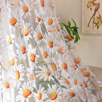 Visillo estampado con flores de margaritas