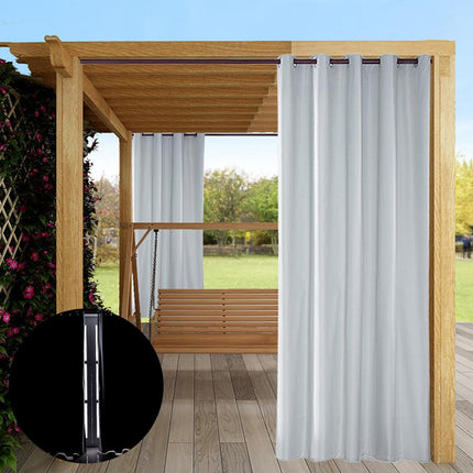 Cortina de exterior blanca para pérgola