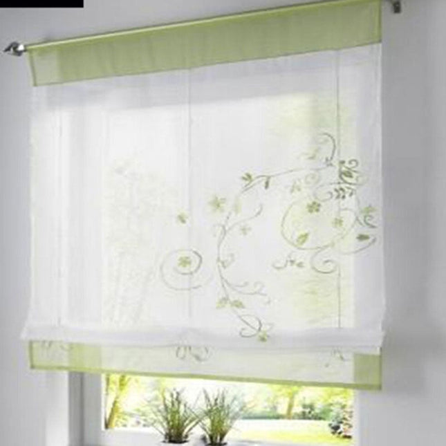 Visillo blanco bordado para ventana