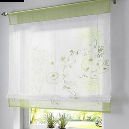 Visillo blanco bordado para ventana