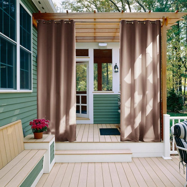 Cortina exterior para terraza con ojales