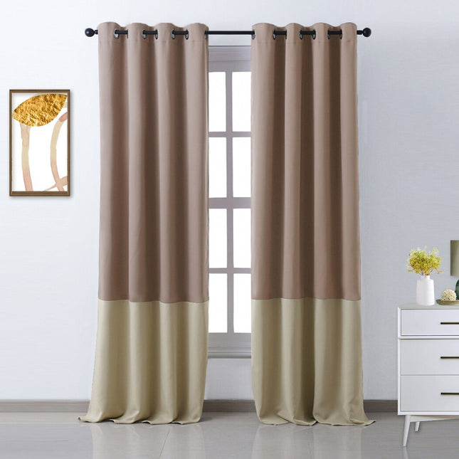 Cortina opaca bicolor para salón moderno