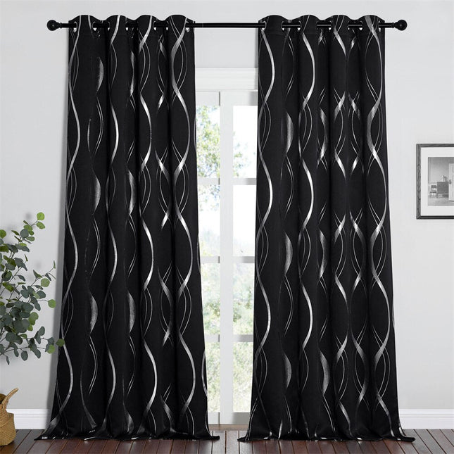 Cortina opaca diseño ondulado negro