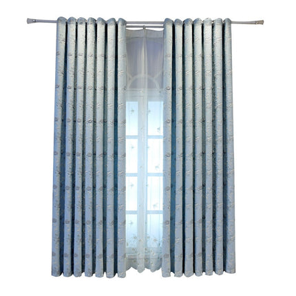 Visillo translúcido con bordado floral