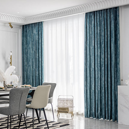 Cortina opaca de chenilla para salón