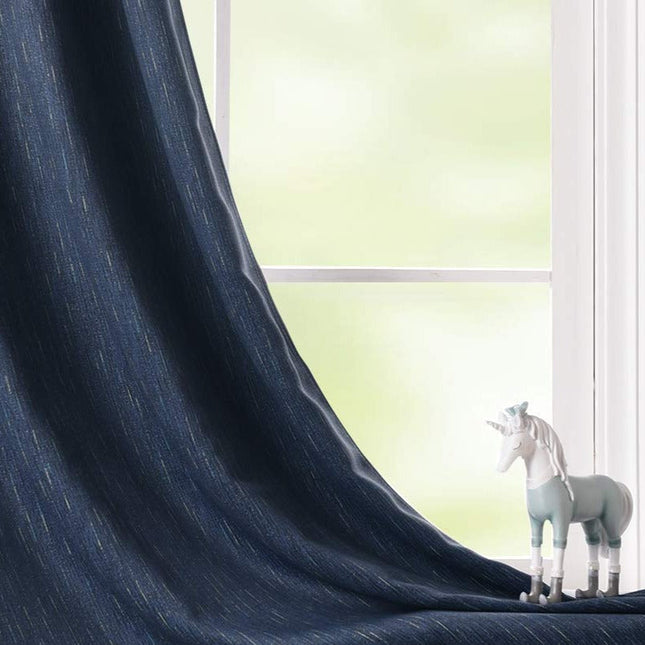 Cortina de tela efecto lino para salón