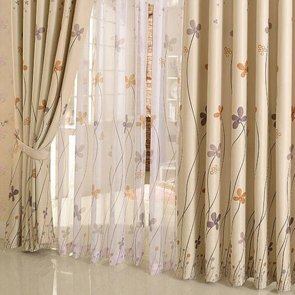 Cortina opaca con estampado abstracto simple